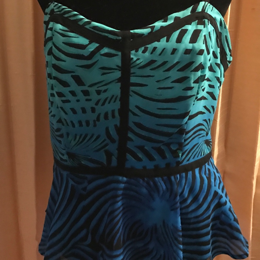 Nicole Animal Print Top w/Adjustable Straps Sz 14